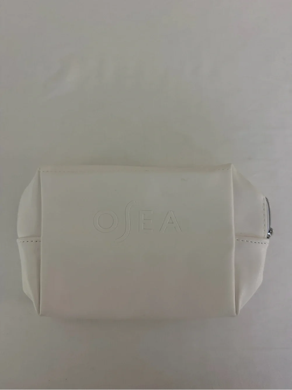 OSEA Cream Vegan Leather Cosmetic Pouch